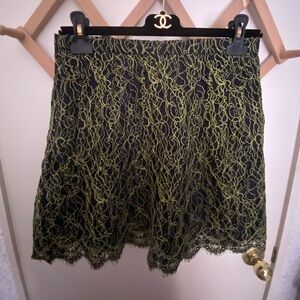 Authentic JCrew Black and Gold Lace Skirt